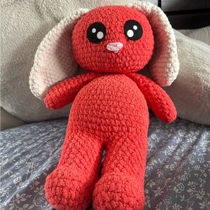 Adorable Red Plush crochet Bunny